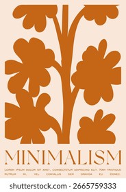 Conjunto de Ilustración vectorial Groovy de moda en estilo Matisse. Fondo botánico moderno mínimo. Plantas, flores y hojas en estilo dibujado a mano.