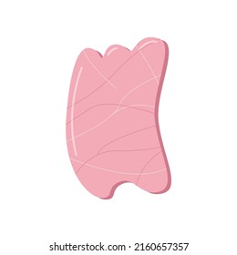 rastrillo de moda gua sha hecho de piedra natural, masajeador para cuidado facial. Concepto de cuidado de la piel de ilustración vectorial.