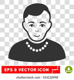Trendy Guy EPS vector pictogram. Illustration style is flat iconic gray symbol on chess transparent background.