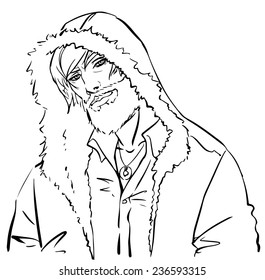 Trendy guy in the hood