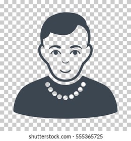 Trendy Guy vector pictograph. Illustration style is flat iconic smooth blue symbol on a chess transparent background.