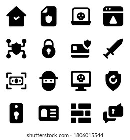 Trendy Hacking, Security and Cybersecurity Filled Icon Vectors Pack 