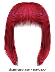 trendy hair Red colors . kare fringe . beauty fashion