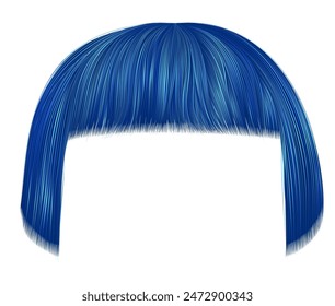 trendy hairs blue colors .
 kare fringe . beauty fashion