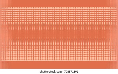 Trendy halftone background with beige circles.