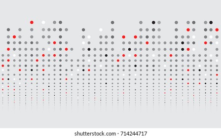 Trendy halftone background. Colorful dots on gray background.