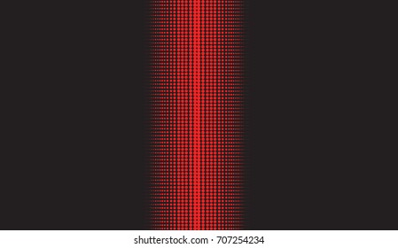 Trendy halftone background with red circles. Abstract futuristic pattern.