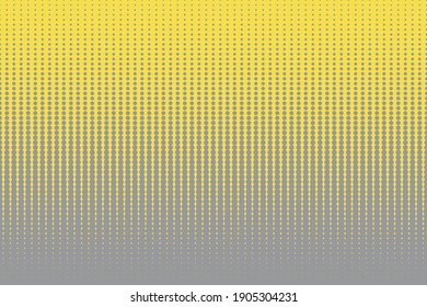 Trendy halftone background in yellow   gray colors  Abstract geometric poster and dots  Yellow   gray circles  Trendy 2021 colors the year  Vector illustration 