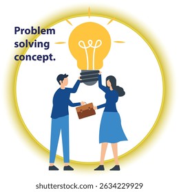 Trendy halftone collage concept of problem solving, communication, planning, work, graphic, information, light, help, lamp, team, FAQ, startup, success, process, strategy, solution, advice, why, quiz 