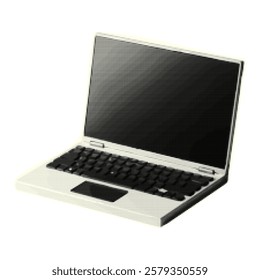 Trendy halftone laptop. Vector illustration.