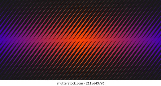 Trendy halftone line background. Vector seamless pattern with diagonal lines, halftone stripes. Extreme sport style, urban art texture. Vibrant neon colors, black and purple orange gradient cover