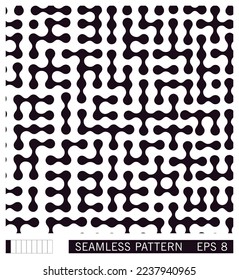 Trendy halftone seamless texture. Original particle bitmap style. Smoothly fused dots and elements. Vector graphics