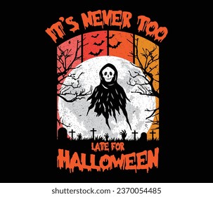 trendy Halloween day typography and graphic t shirt design.