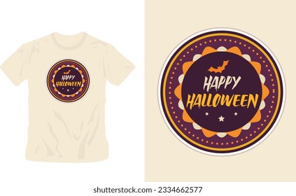 trendy halloween style t shirt design editable template