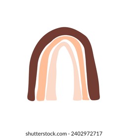 Trendy hand draw rainbow, vector illustration
