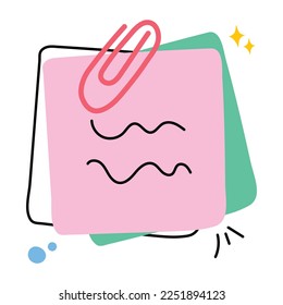 Trendy hand draw sticker of notes 