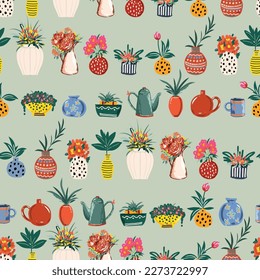 Trendy Hand drawn Cozy Home Decoration seamless pattern illustration vector ,Design for fashion , fabric, textile, wallpaper, cover, web , wrapping and all prints 
