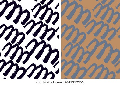 Trendy hand drawn doodle abstract pattern background, bag print, clothes fashion. 100% hand drawn vector image.