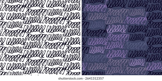 Trendy hand drawn doodle abstract pattern background, bag print, clothes fashion. 100% hand drawn vector image.