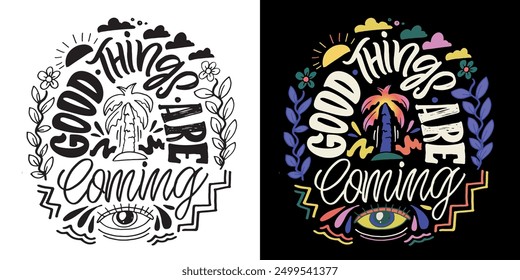 Cita de doodle dibujado a mano de moda. Letras para el diseño de la camiseta, impresión de la taza, impresión del bolso, moda de la ropa. Imagen de Vector 100% dibujado a mano.