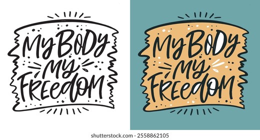 Trendy hand drawn doodle lettering postcard. 100% vector image.