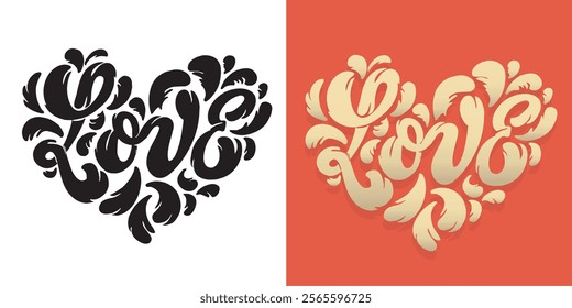 Trendy mão desenhada doodle citação de letras sobre o amor e Dia dos Namorados. Cartas para design de camiseta, impressão de caneca, impressão de saco, moda de roupas. 100% de imagem vetorial desenhada à mão.