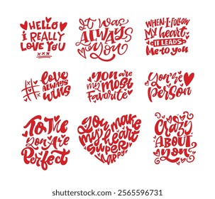 Trendy hand drawn doodle lettering quote about love and Valentine's day. Lettering for t-shirt design, mug print, bag print, clothes fashion. 100% hand drawn vector image.