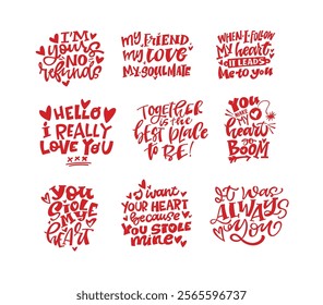 Trendy hand drawn doodle lettering quote about love and Valentine's day. Lettering for t-shirt design, mug print, bag print, clothes fashion. 100% hand drawn vector image.