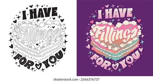 Trendy hand drawn doodle lettering quote about love and Valentine's day. Lettering for t-shirt design, mug print, bag print, clothes fashion. 100% hand drawn vector image.