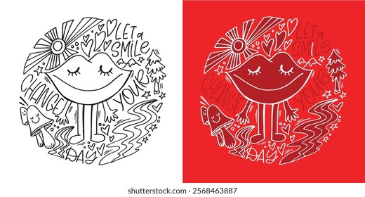 Trendy hand drawn doodle lettering quote about love and Valentine's day. Lettering for t-shirt design, mug print, bag print, clothes fashion. 100% hand drawn vector image.