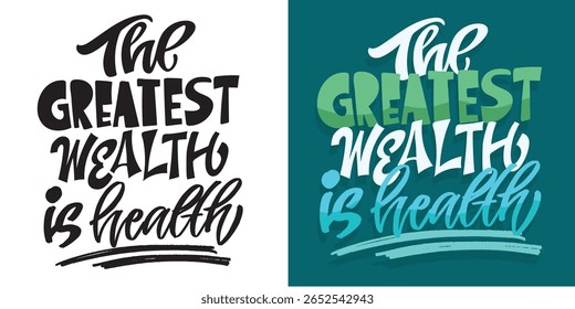 Trendy hand drawn doodle lettering quote about sport and healthy food. Lettering for t-shirt design, mug print, bag print, clothes fashion. 100% hand drawn vector image.
