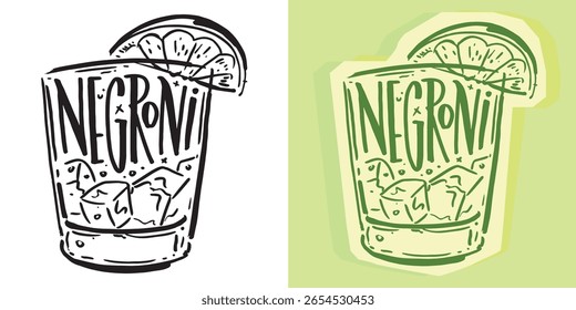 Trendy hand drawn doodle lettering quote about cocktail. Lettering for t-shirt design, mug print, bag print, clothes fashion. 100% hand drawn vector image.