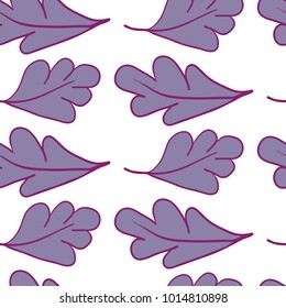 Trendy hand drawn Floral Pattern in vector. Violet flowers, blossom decoration on white backdrop. Seamless background for textile print, wallpaper, cards, gift wrap, apparel in Scandinavian style.