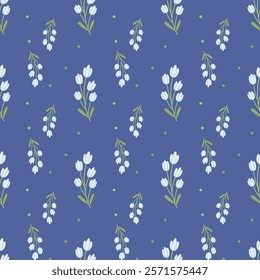 Trendy hand drawn floral pattern for kids.