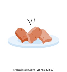 Trendy hand drawn icon of chicken nuggets