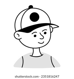 Trendy hand drawn icon of cricket bowler 