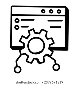 A trendy hand drawn icon of database management