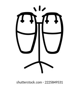 A trendy hand drawn icon of drum 