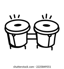 A trendy hand drawn icon of drum 
