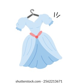 Trendy hand drawn icon of frock, woman fashion apparel