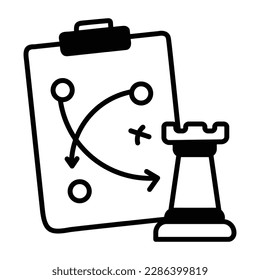 Trendy hand drawn icon of game strategy 