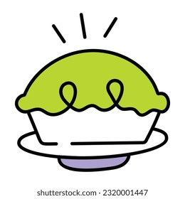 Icono de moda dibujado a mano de la tarta  