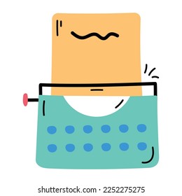 Trendy, handgezeichnet Symbol für Schreibmaschine
