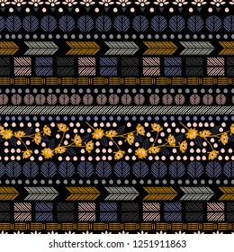 Trendy Hand drawn lines and flower abstract stripe Sketch vector illustration design for fashion,fabric,wallpaper , and all prints on black