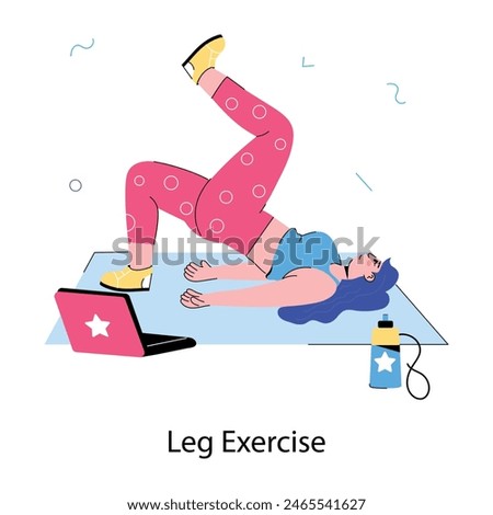 Trendy hand drawn mini illustration of leg exercise 