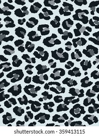 Trendy hand drawn seamless leopard pattern. Acrylic technique. Vector illustration.