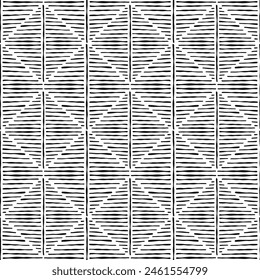 Patrón sin costuras dibujado a mano de moda con línea. Fondo étnico boho con patrón abstracto de Formas orgánicas. Color blanco y negro. Collage estampado contemporáneo. Diseño de la cubierta superficial. Adorno textil de tela.