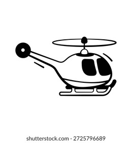 Trendy handgezeichnete Stil Symbol des Hubschraubers, bereit, Vektor verwenden