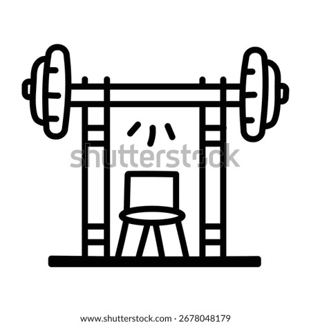 A trendy hand drawn style icon of press bench
