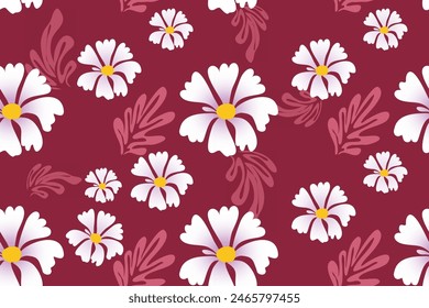 Trendy Hand drawn Wild Meadow florals , Flower bouquet illustration Seamless Pattern Vector Design, Design for fashion , fabric and all prints.